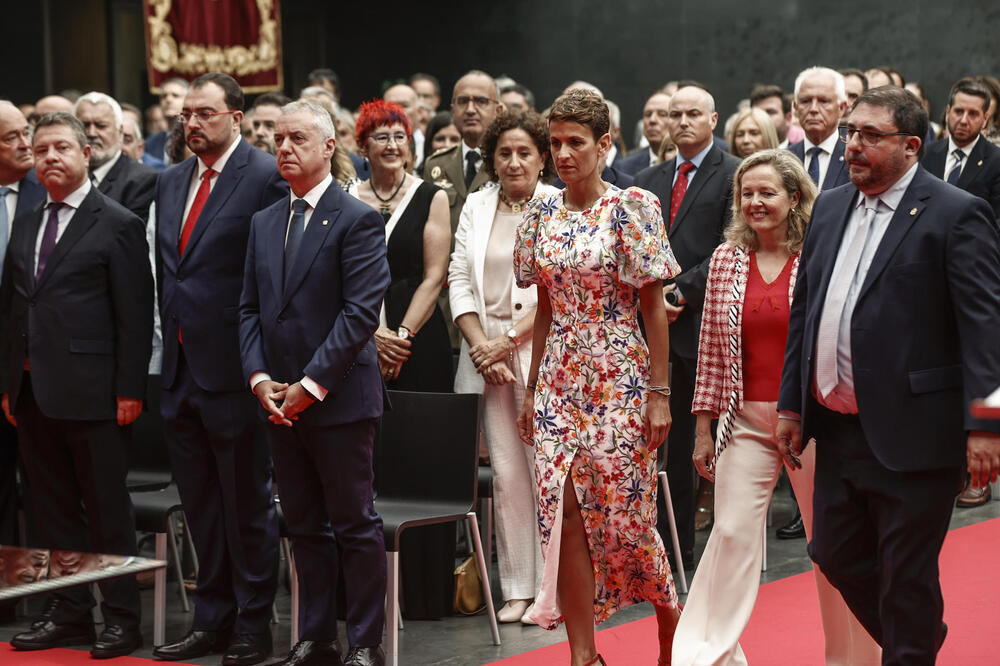 María Chivite llegando a la toma de posesión