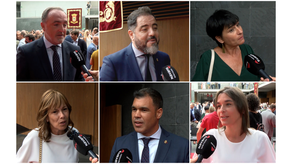 Javier Esparza, Ramón Alzórriz, Laura Aznal, Uxue Barkos, Javier García y Begoña Alfaro. 