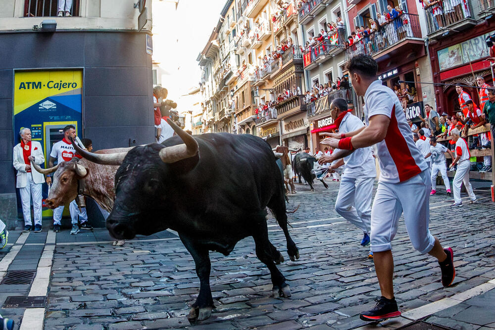 Octavo encierro de San Fermín  / RODRIGO JIMÉNEZ / EFE