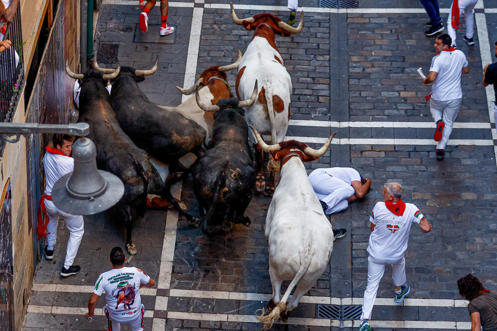 Octavo encierro de San Fermín  / RODRIGO JIMÉNEZ / EFE