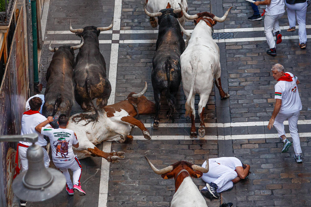 Octavo encierro de San Fermín  / RODRIGO JIMÉNEZ / EFE