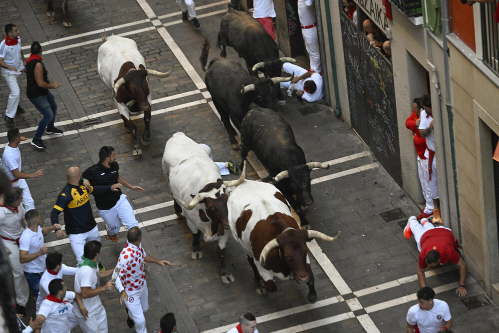 Octavo encierro de San Fermín  / ELOY ALONSO / EFE