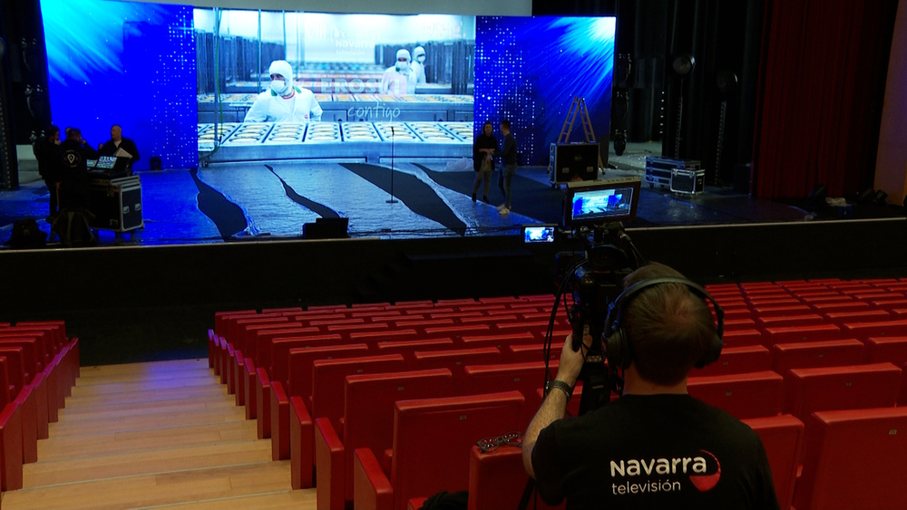 Preparativos y ensayos para la gala de entrega de Premios Navarra Televisión