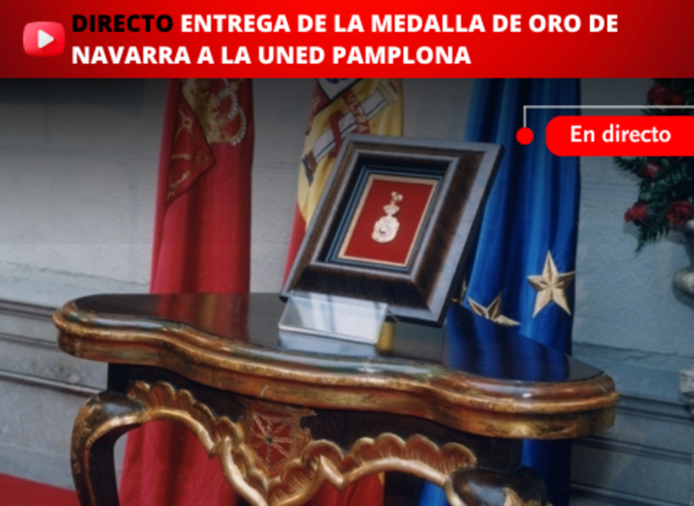 La UNED recibe este domingo la Medalla de Oro de Navarra