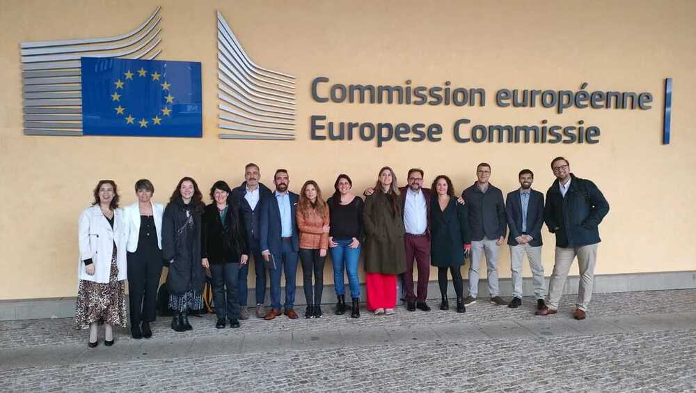 Participantes en el programa, en la sede de la Comisión Europea