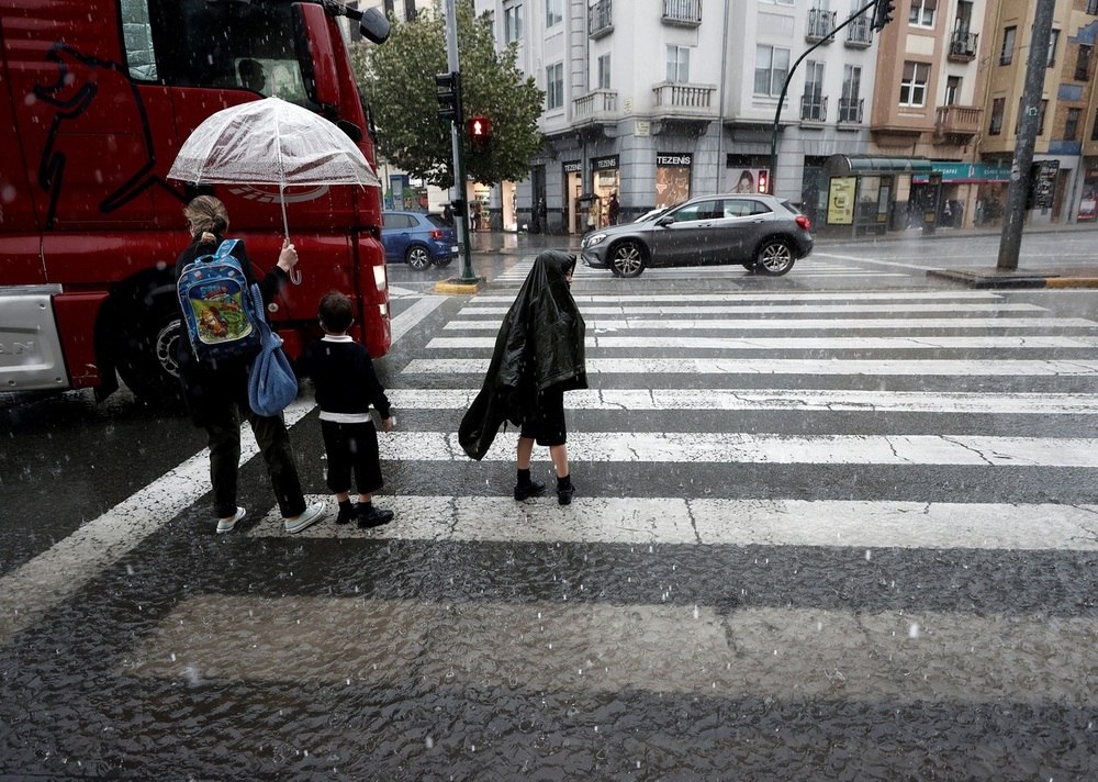 Imagen de una tormenta en Pamplona