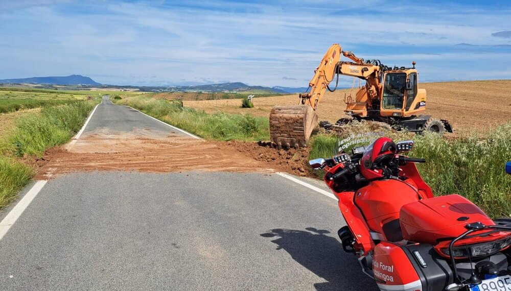 Intento de sabotaje a la Vuelta Navarra en Artajona