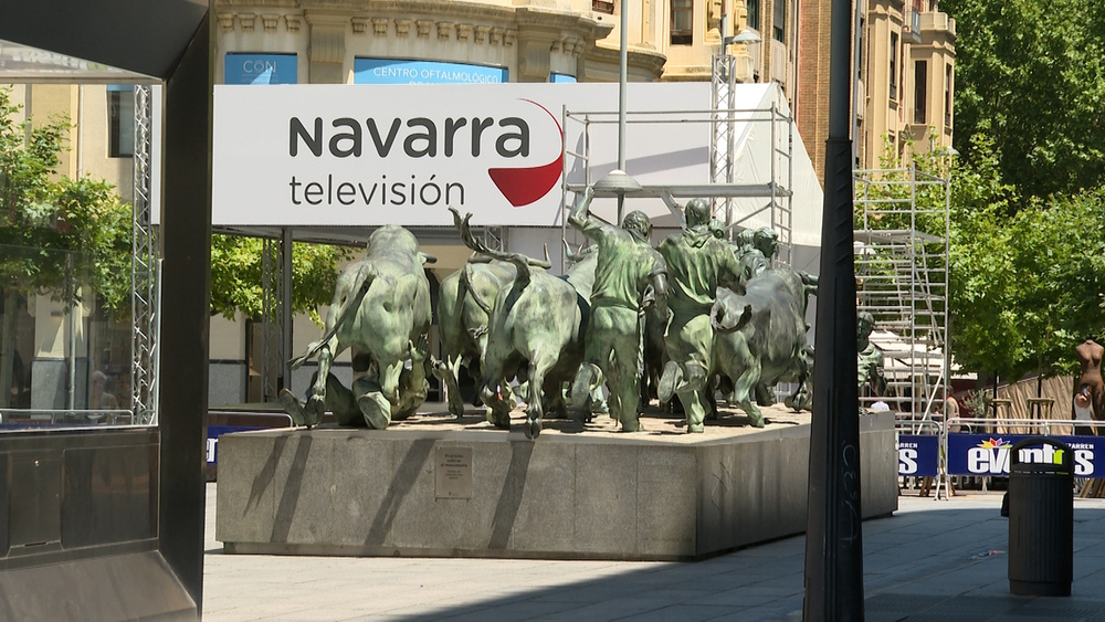 Arranca el montaje de la carpa de Navarra TV para San Fermín