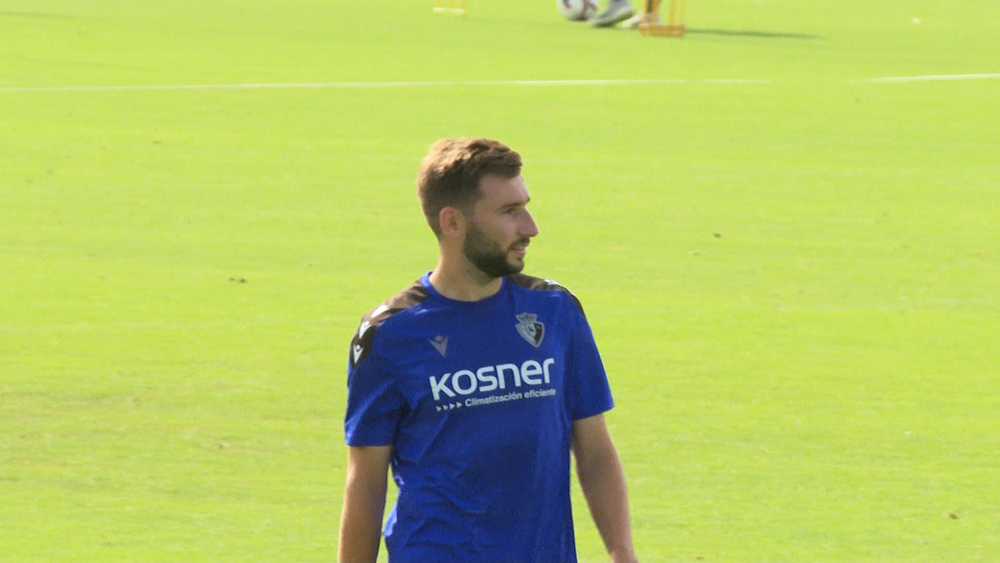 Jon Moncayola en un entrenamiento de esta pretemporada