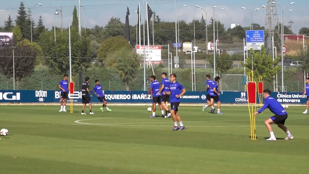 Imagen del entrenamiento de Osasuna en Tajonar