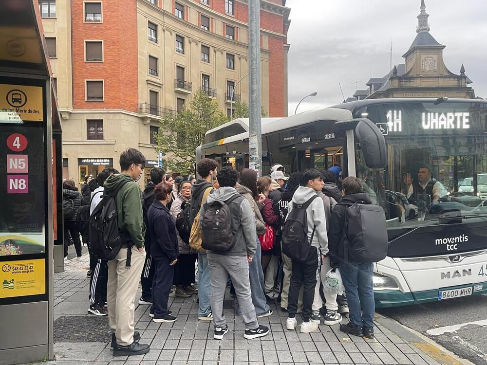 Imagen de las villavesas a primera hora