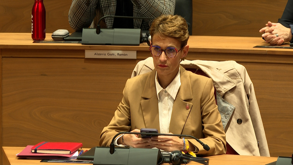 María Chivite en el Parlamento de Navarra