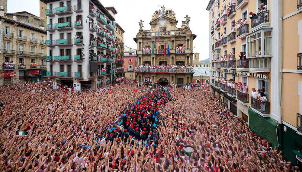 Chupinazo de los Sanfermines en Pamplona