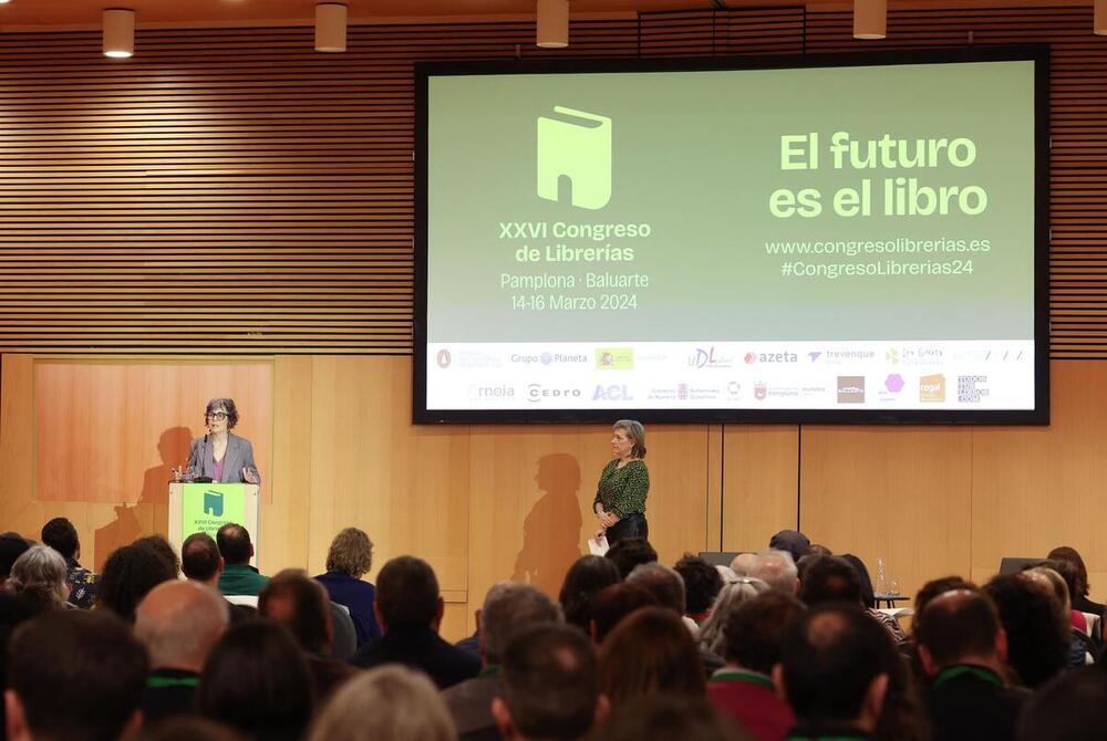 La consejera de Cultura, Deporte y Turismo, Rebeca Esnaola, en su intervención en el acto de apertura del Congreso.