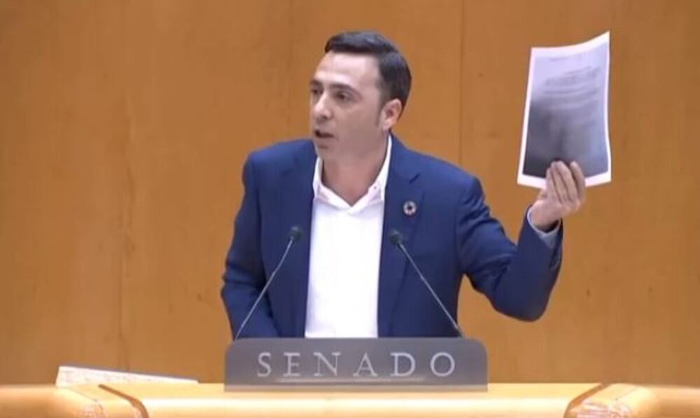 El senador del PSN Toni Magdaleno durante su intervención