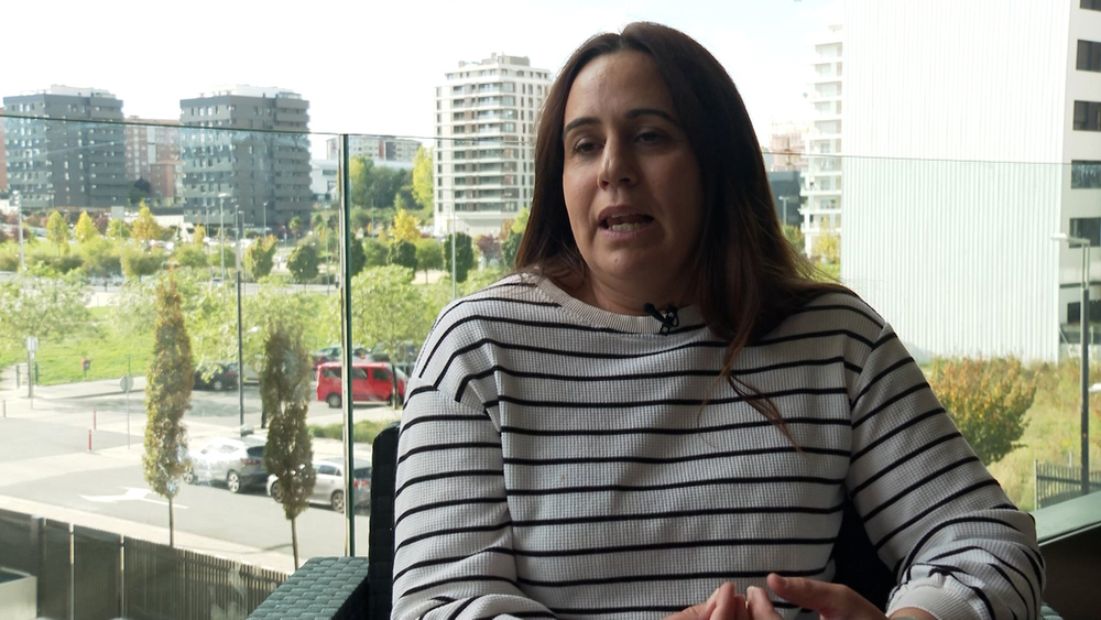 Marta durante su entrevista a Navarra Televisión