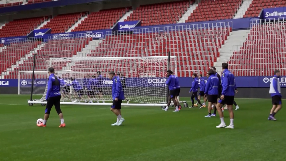 El equipo rojillo entrenando en El Sadar