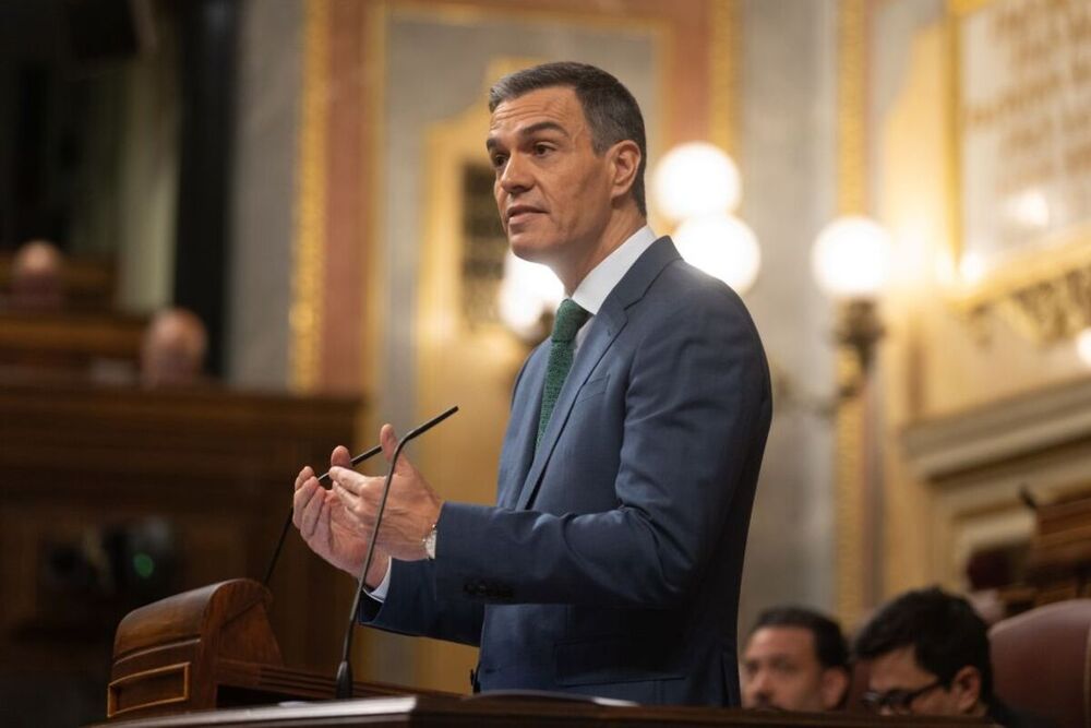 El presidente del Gobierno, Pedro Sánchez, comparece durante una sesión extraordinaria en el Congreso de los Diputados