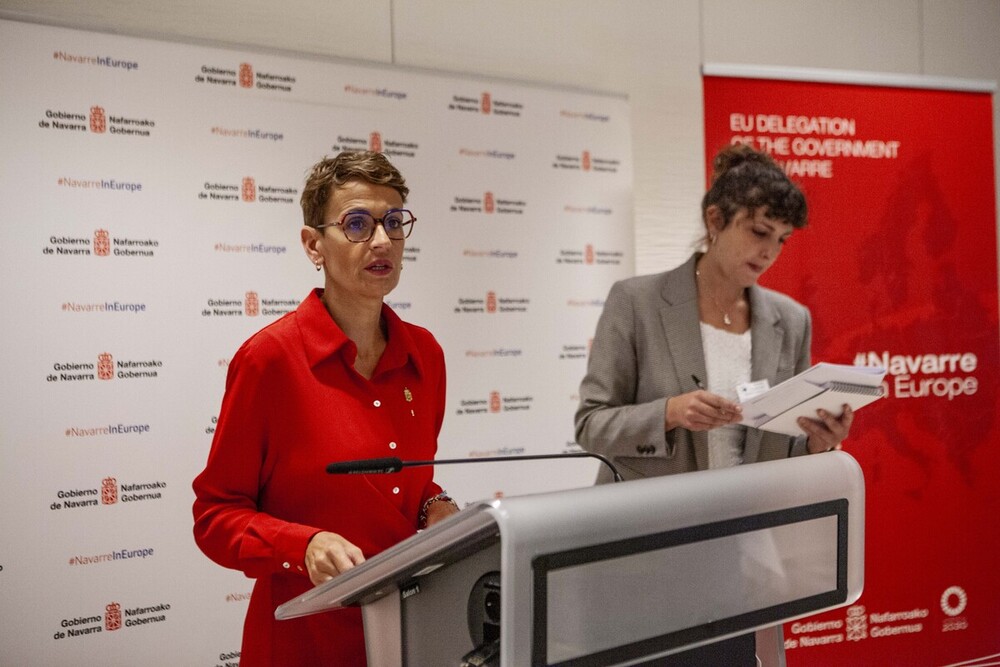 María Chivite durante su intervención