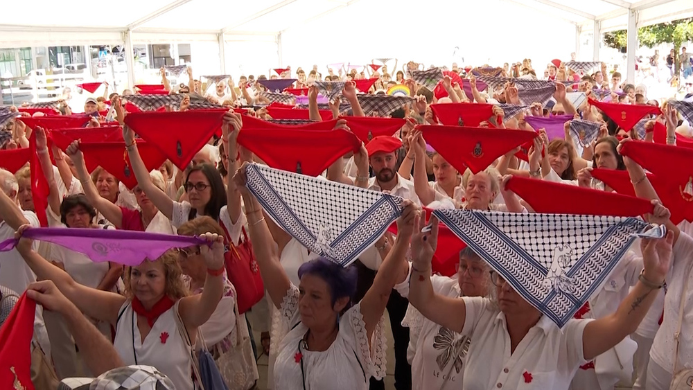 Imagen de archivo de una concentración contra agresiones sexuales previa a las fiestas de Burlada