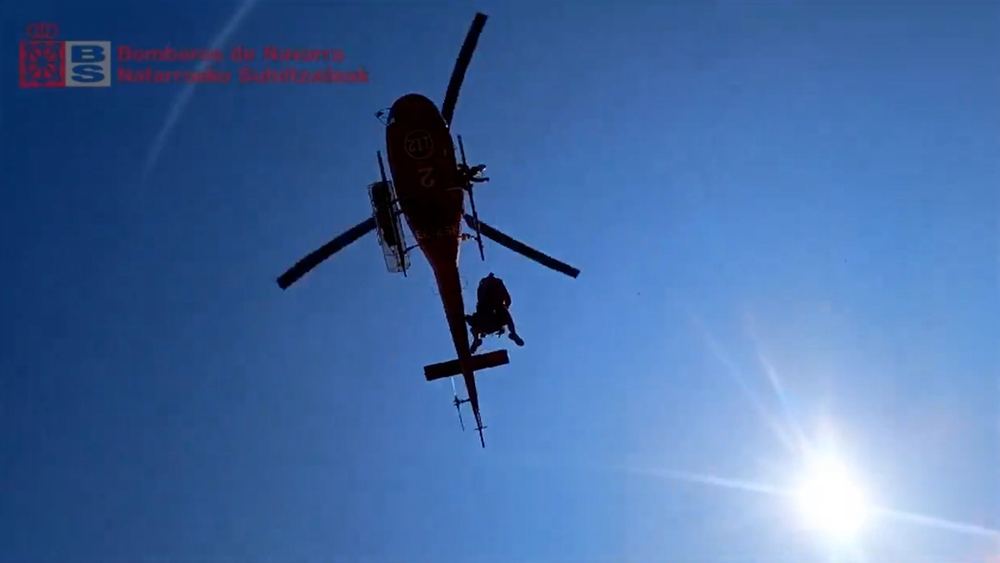 Imagen del rescate por Bomberos de Navarra