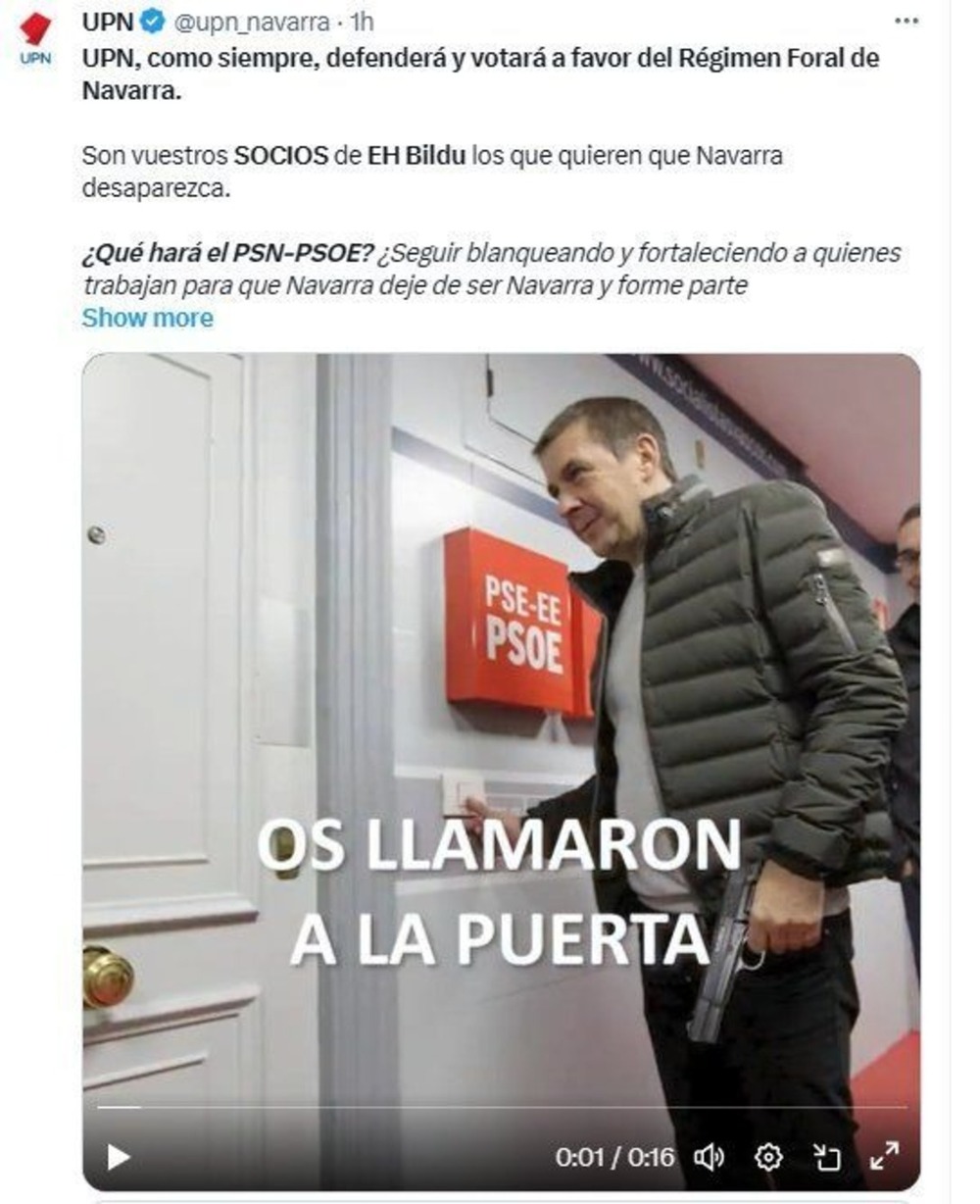 Publicación de UPN en su perfil de X