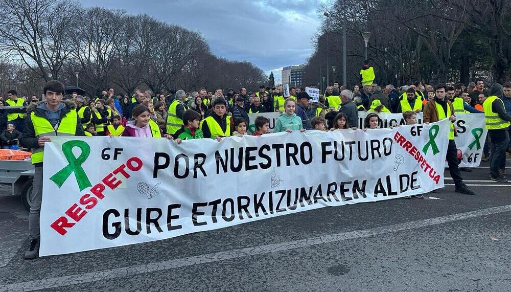 Lema de la marcha a pie durante esta tarde en Pamplona