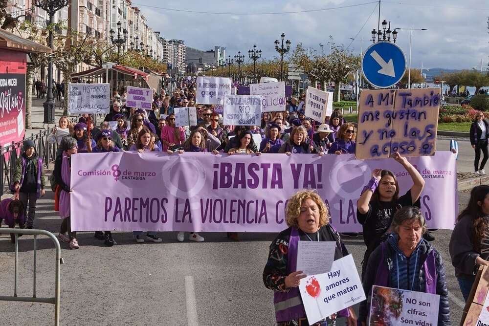 Imagen de una concentración contra la violencia de género