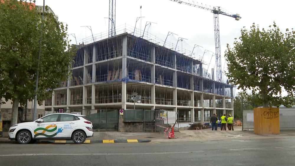 Imagen de las obras en la calle Aoiz