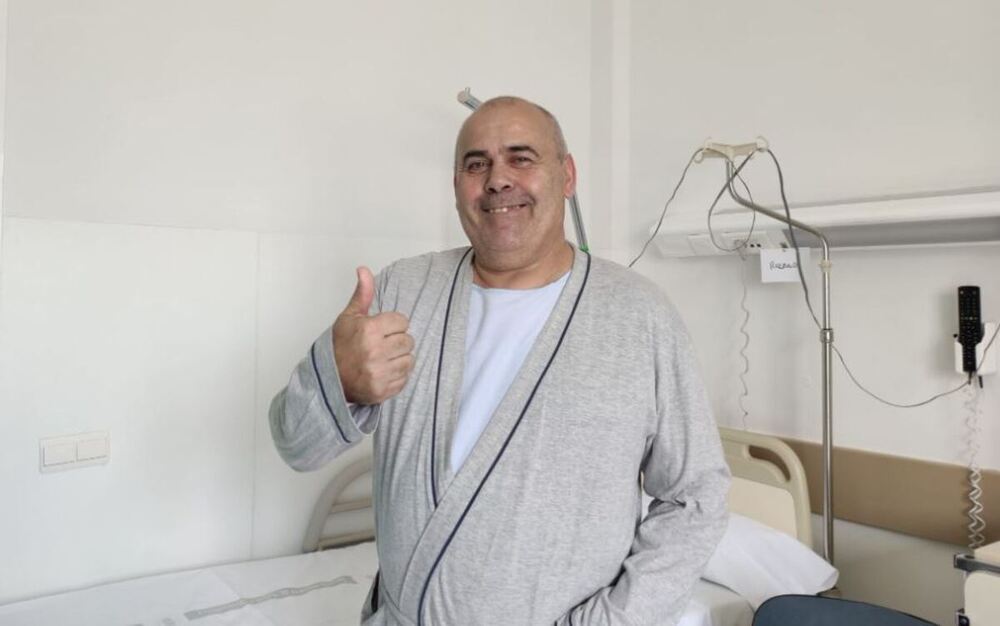 El vecino de Pamplona Rolando Díaz de Cerio Hernández en su habitación del Hospital 