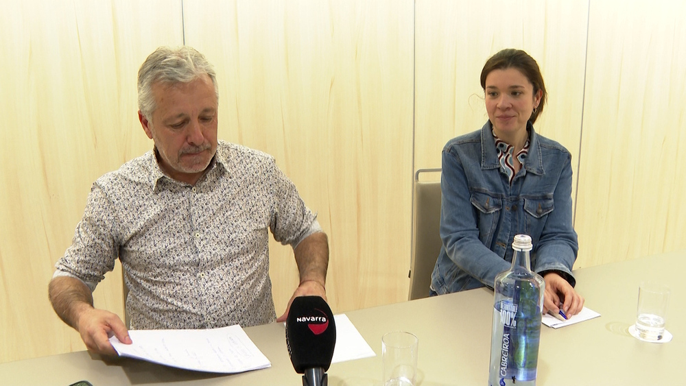 La presidenta de UCAN, Esther Burgui, y el presidente de UAGN, Félix Bariáin, en rueda de prensa. - EUROPA PRESS