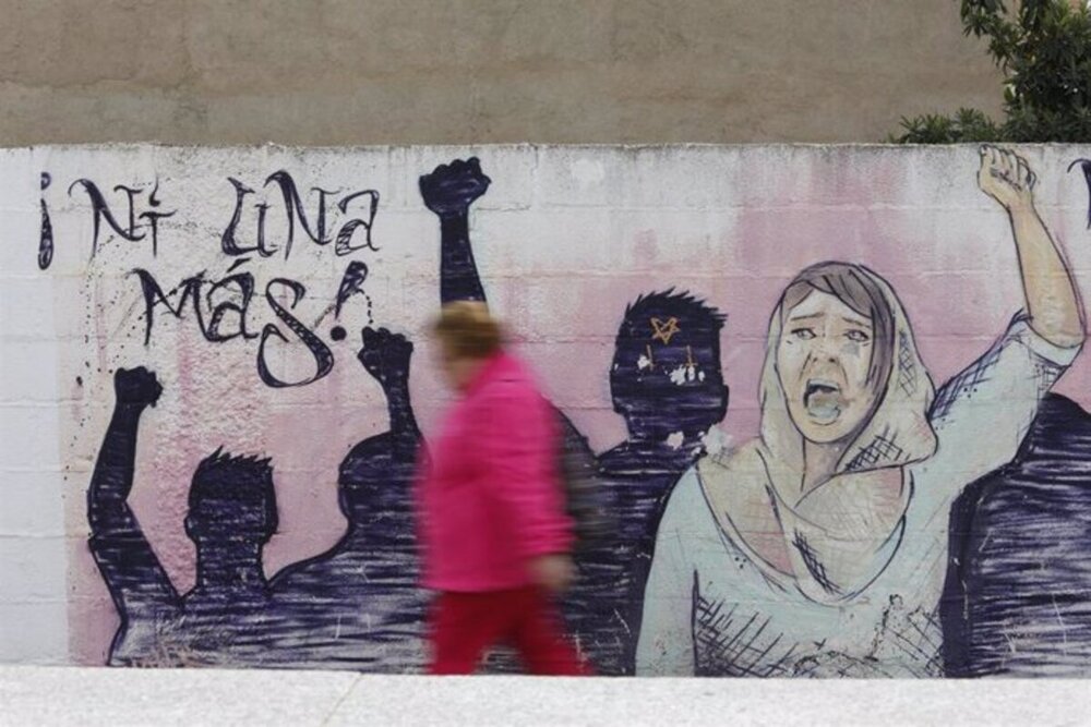 Imagen de un mural contra la violencia de género