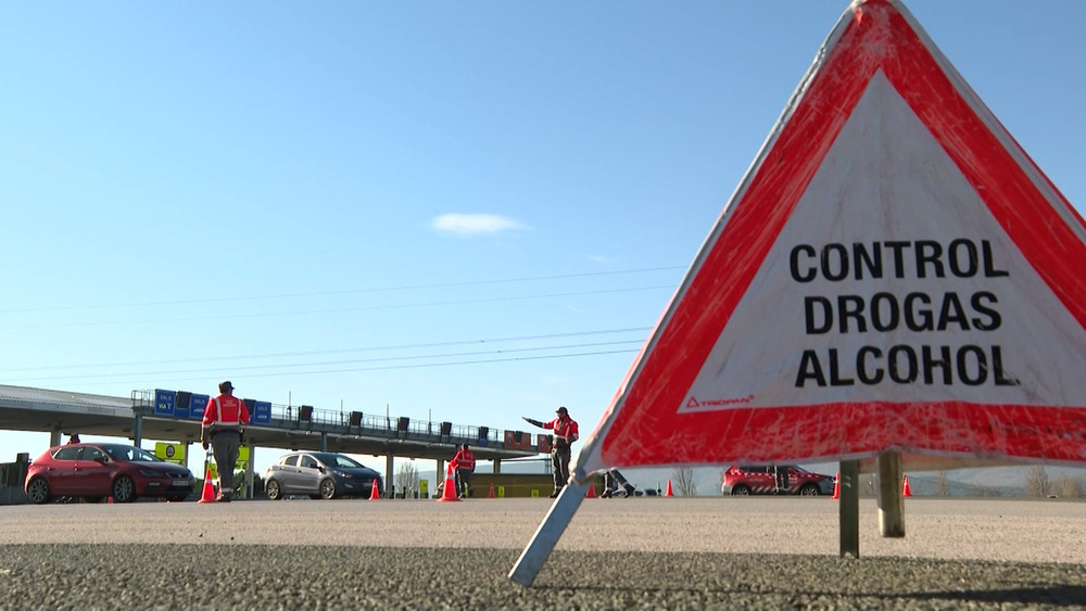 Uno de los controles de Policía Foral 