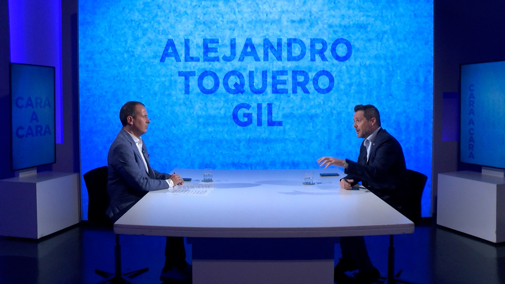 El alcalde de Tudela en un momento de la entrevista