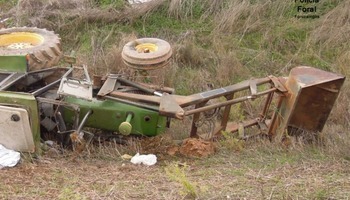 Fallece un hombre tras volcar su tractor en Arróniz