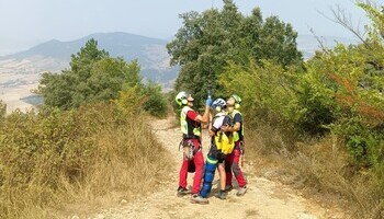 Rescatado un ciclista al sufrir una caída en Ezkaba