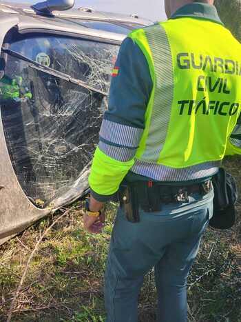 Herida leve una conductora en un accidente en Viana