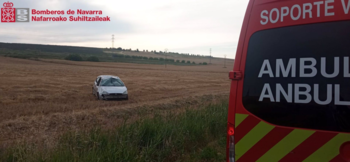 Un trasladado tras sufrir una salida de vía en Lodosa