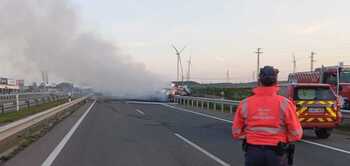 El incendio de un camión obliga a cortar la A-68