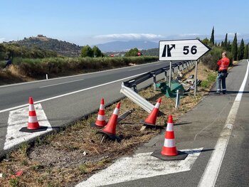 Sanción a un camionero por causar daños en Pueyo y fugarse