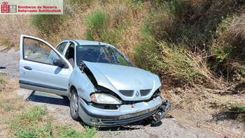 Dos heridos en una colisión entre dos coches en Cirauqui