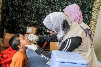 Vacunados contra la polio el 80% de los niños de Gaza