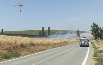 Extinguido el incendio de vegetación agrícola en Arlegui