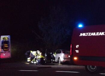 Herido un hombre de 35 años en un accidente en Juslapeña