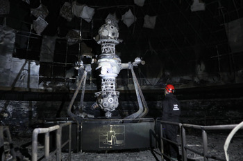 Imagen desoladora del interior del Planetario de Pamplona